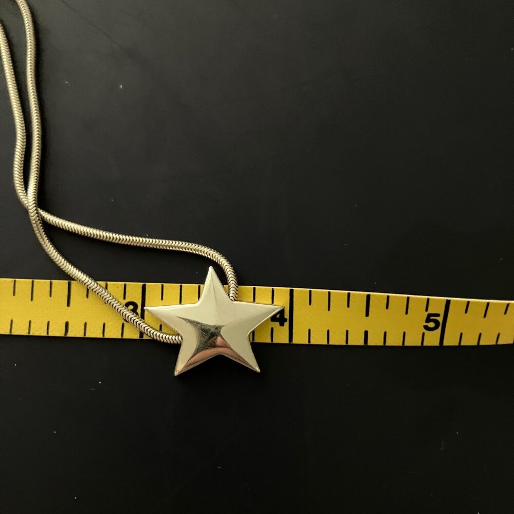 TIFFANY & Co SOLID STERLING SILVER Star Pendant Necklace Stamped 1984 Collect